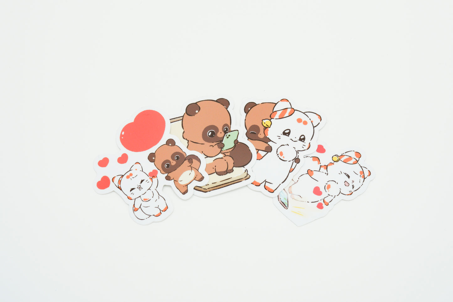 雙尾狐貼紙&明信片套裝(4張貼紙和3張明信片)