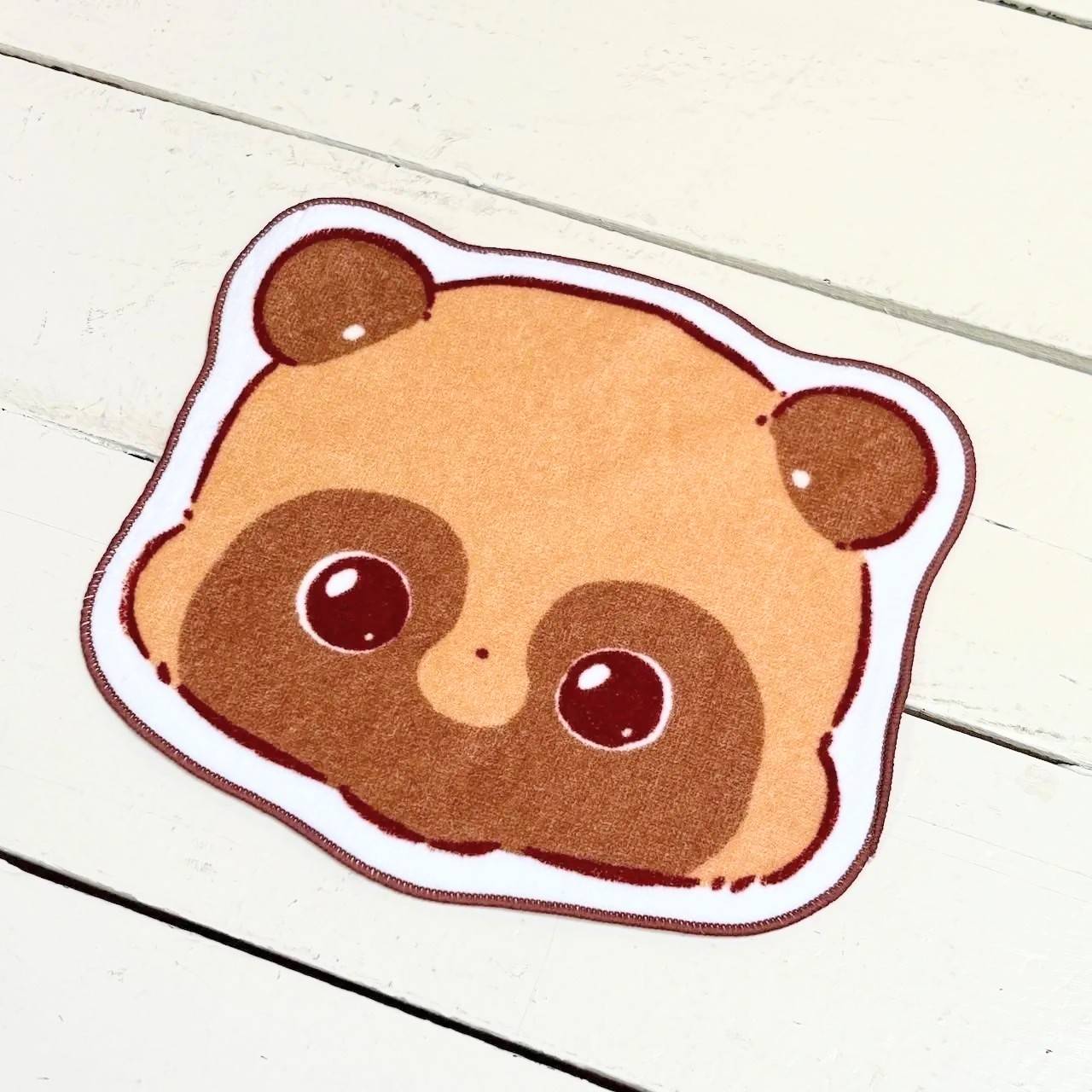 二尾の小狐てnこ_ダイカットタオルハンカチ(ぽnきち)