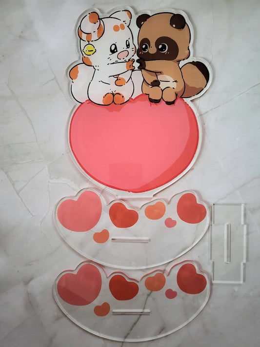 二尾の小狐てnこ でっかいゆらゆらハートのアクリルスタンド