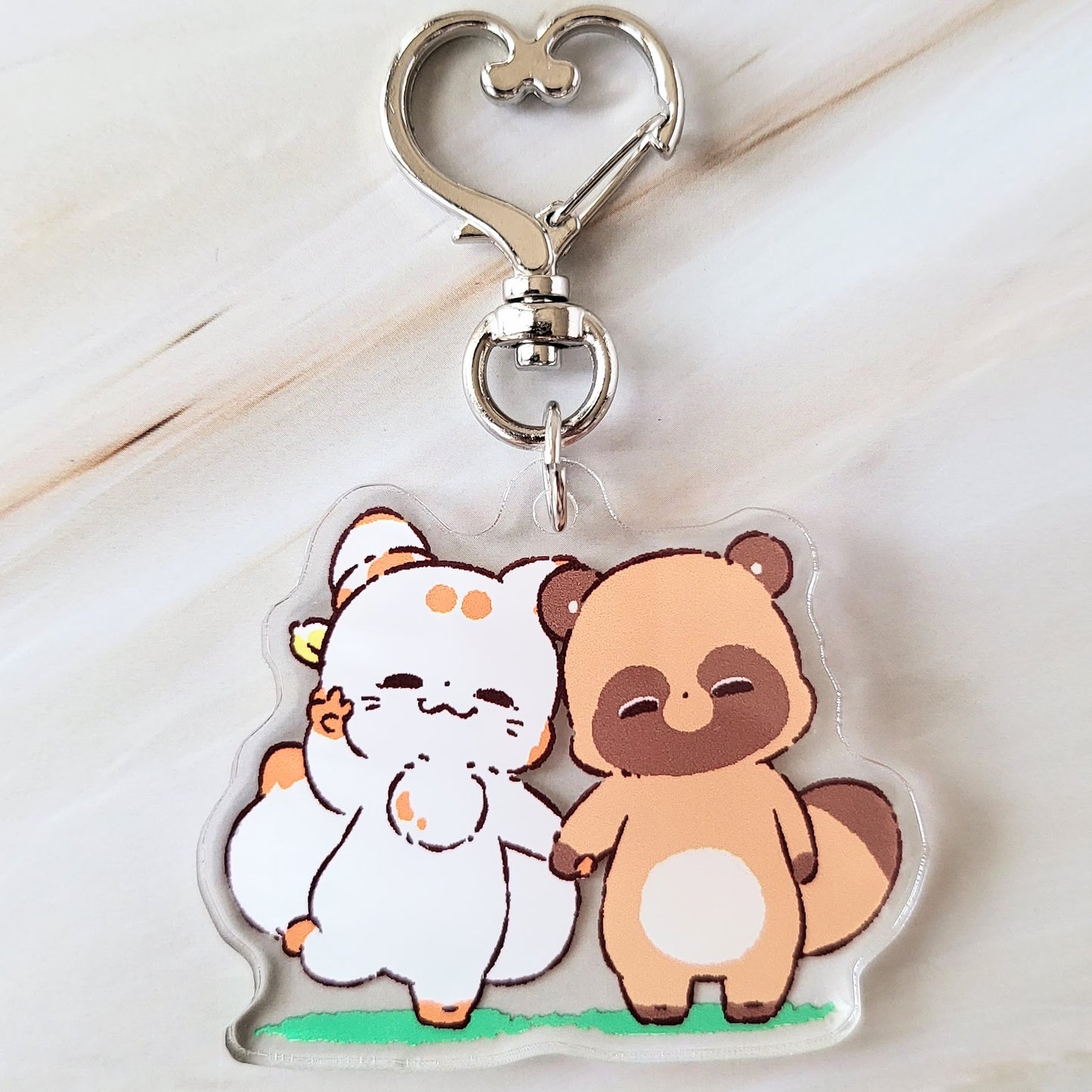 【デザフェス63：新商品】二尾の小狐てnこ_記念写真_アクリルキーホルダー