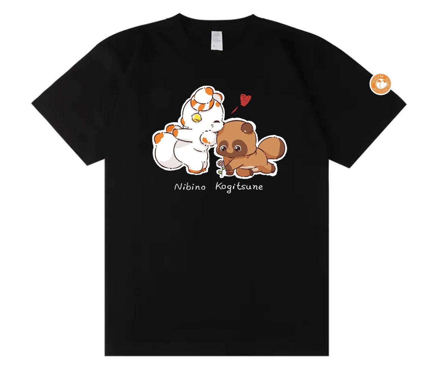 【デザフェス63：既存商品】二尾の小狐てnこ_Fluffy Friends Tシャツ　Sサイズ