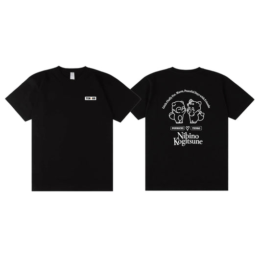 【デザフェス63：新商品】二尾の小狐てnこ_Loose Graphic Tシャツ　Sサイズ