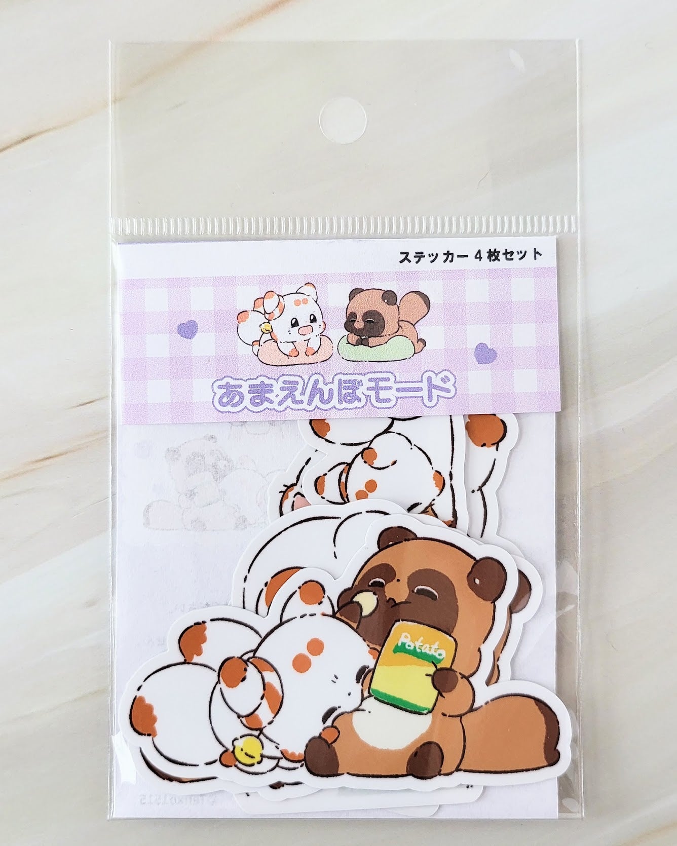 【デザフェス63：新商品】二尾の小狐てnこ_あまえんぼモードステッカー4枚セット