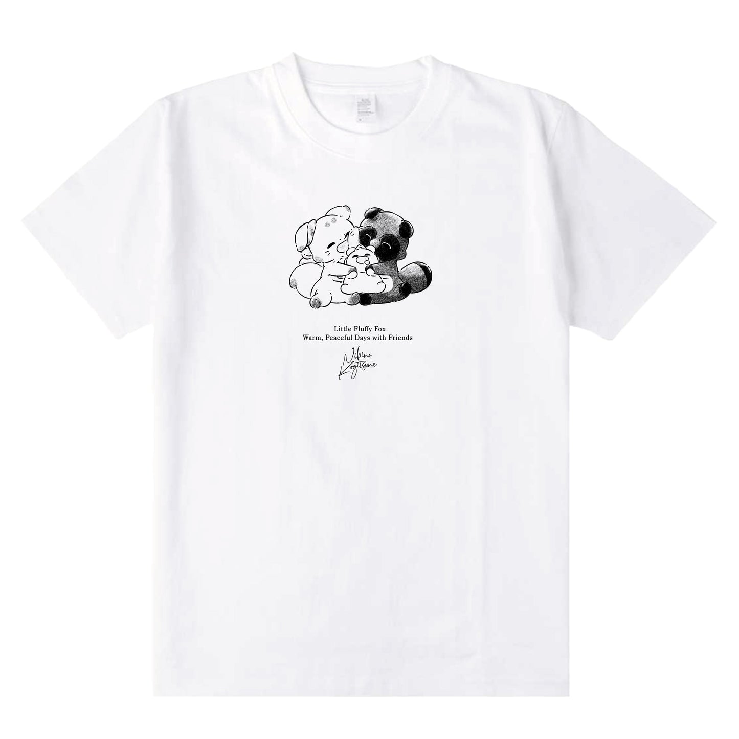 【デザフェス63：新商品】二尾の小狐てnこ_Peaceful Days Tシャツ　Lサイズ