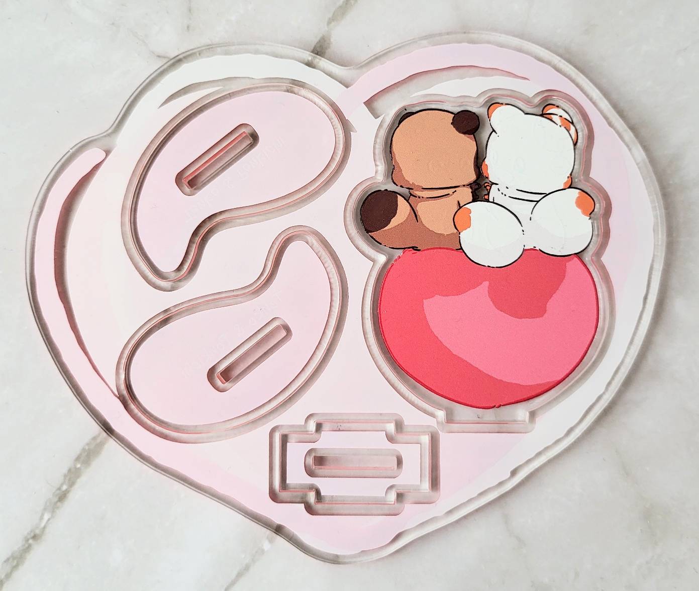 【デザフェス63：既存商品】二尾の小狐てnこ_ゆらゆらハートアクリルスタンド
