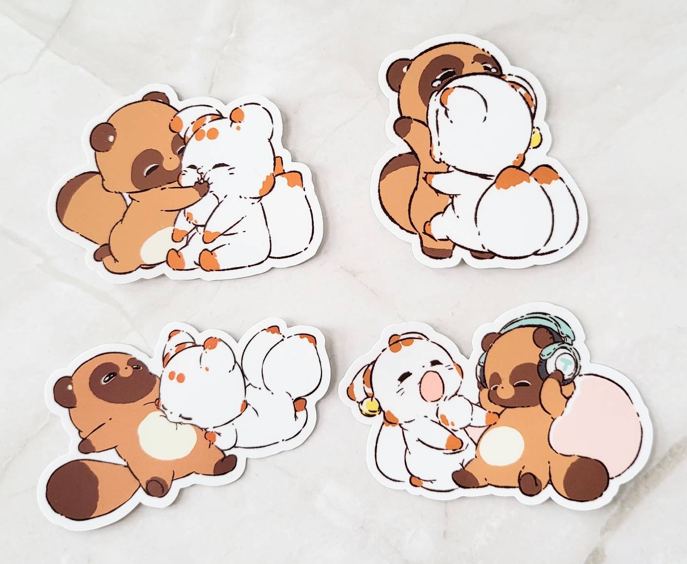 Two-tailed fox Tenko - Warmth Story Sticker Set of 4