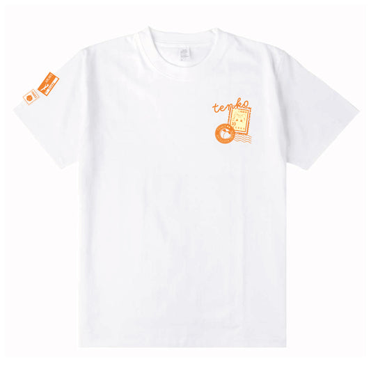 【デザフェス63：新商品】てnこからのエアメールTシャツ　白　Sサイズ