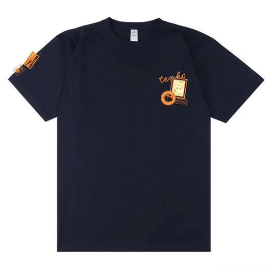 【デザフェス63：新商品】てnこからのエアメールTシャツ　ネイビー　Sサイズ