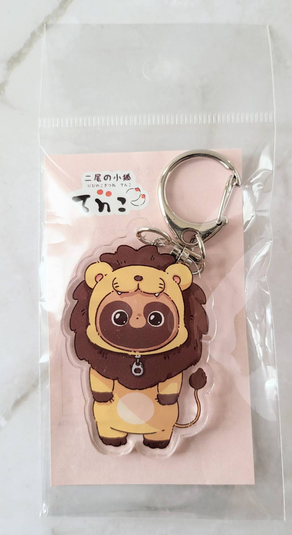 【デザフェス63：既存商品】二尾の小狐てnこ_ハロウィンコスチューム２０２５アクリルキーホルダー　ぽｎきち